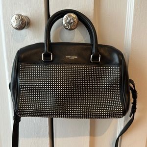 Saint Laurent Black Studded Mini Duffle